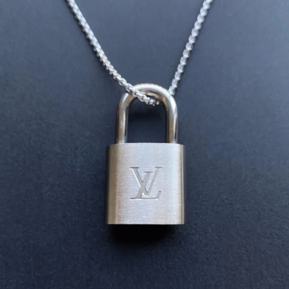 Louis Vuitton Silver Padlock Necklace